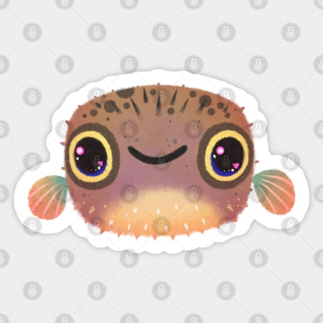 smiling puffer Sticker by pikaole